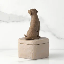 Willow Tree Dark Brown Dog Figurine Keepsake Box