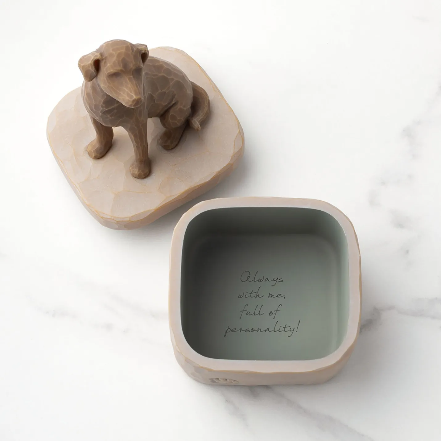 Willow Tree Dark Brown Dog Figurine Keepsake Box