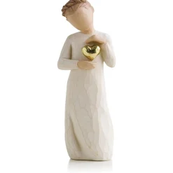 Willow Tree Keepsake Girl With Gold Heart Figurine, 5.5”