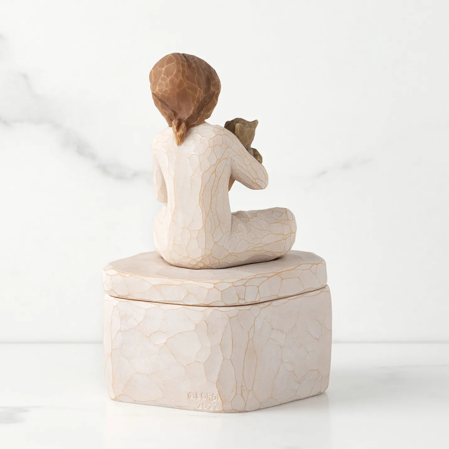 Willow Tree Kindness Girl With Cat Figurine Keepsake Box