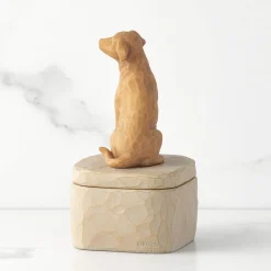Willow Tree Light Brown Dog Figurine Keepsake Box