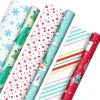 Winter Friends 3-Pack Reversible Kids Christmas Wrapping Paper Assortment, 120 sq. ft.