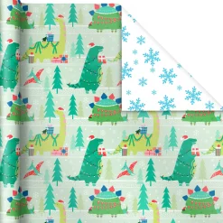Winter Friends 3-Pack Reversible Kids Christmas Wrapping Paper Assortment, 120 sq. ft.