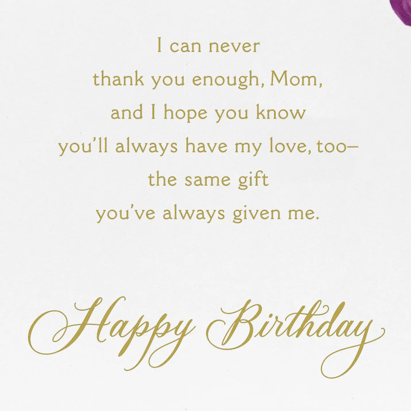 Wisdom and Love Birthday Card for Mom
