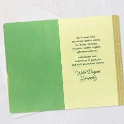 Wisdom, Memories and Love Sympathy Card for Loss of Grandpa