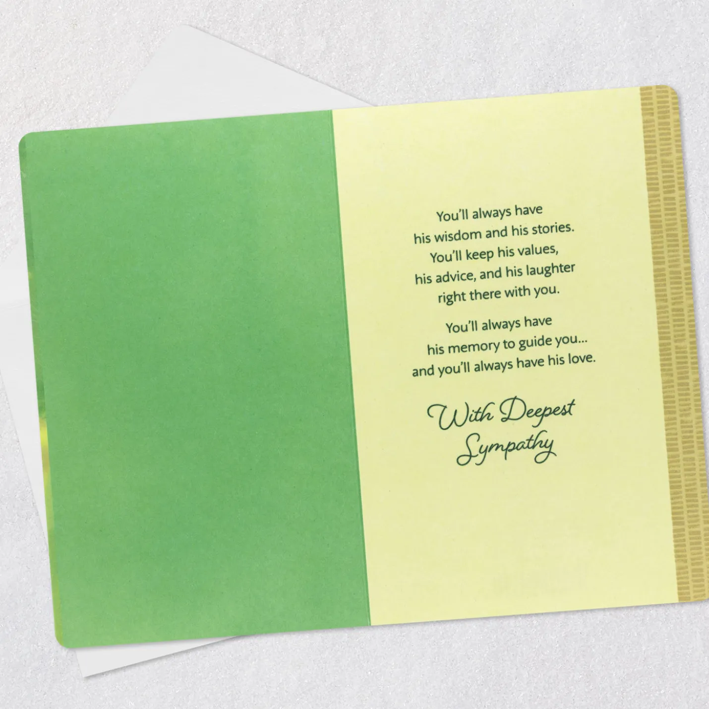 Wisdom, Memories and Love Sympathy Card for Loss of Grandpa