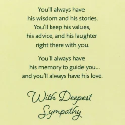 Wisdom, Memories and Love Sympathy Card for Loss of Grandpa