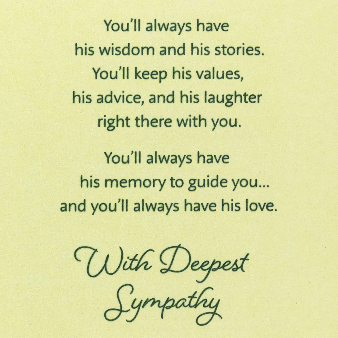 Wisdom, Memories and Love Sympathy Card for Loss of Grandpa