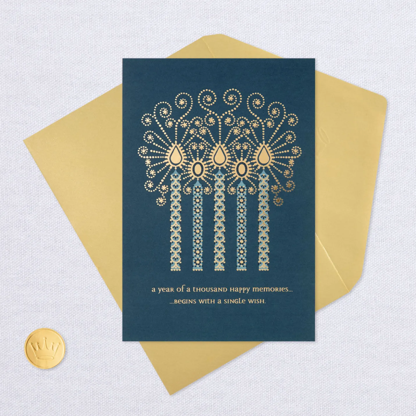 Wish for Happiness Candles Birthday Card