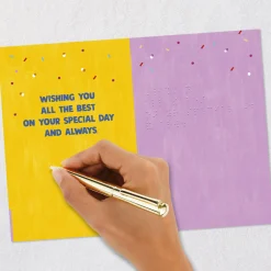 Wishing You All the Best Braille Birthday Card