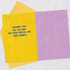 Wishing You All the Best Braille Birthday Card