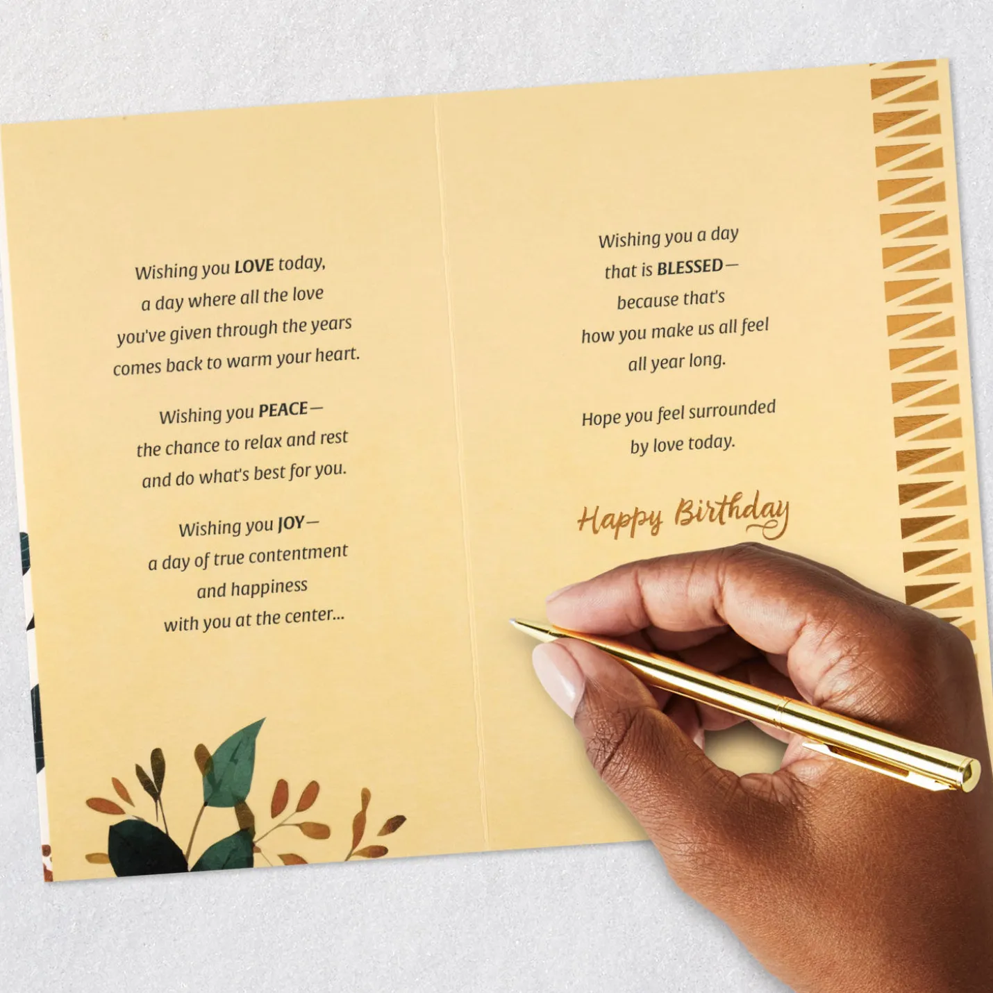 Wishing You Love, Peace, Joy Birthday Card for Mother