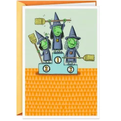 Witches Making the Podium Funny Halloween Card