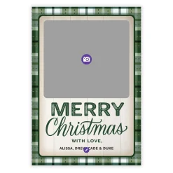 With Love Green Plaid Flat Christmas Photo Card