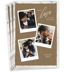 With Love Rustic Plaid Flat Holiday Photo Card