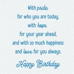 With Pride, Hope, Happiness and Love Birthday Card for Son