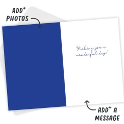 Wonderful Day Blue and White Foliage Custom Birthday Card