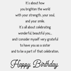 Wonderful, Beautiful You Birthday Card for Sister