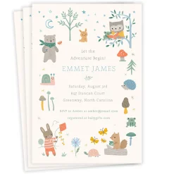 Woodland Animals Baby Shower Invitation