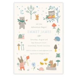 Woodland Animals Baby Shower Invitation