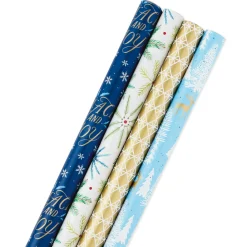 Woodland Charm 4-Pack Holiday Wrapping Paper Assortment, 120 sq. ft.