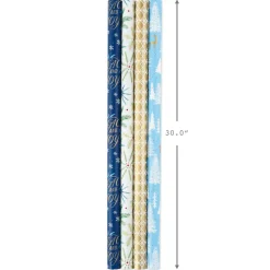 Woodland Charm 4-Pack Holiday Wrapping Paper Assortment, 120 sq. ft.