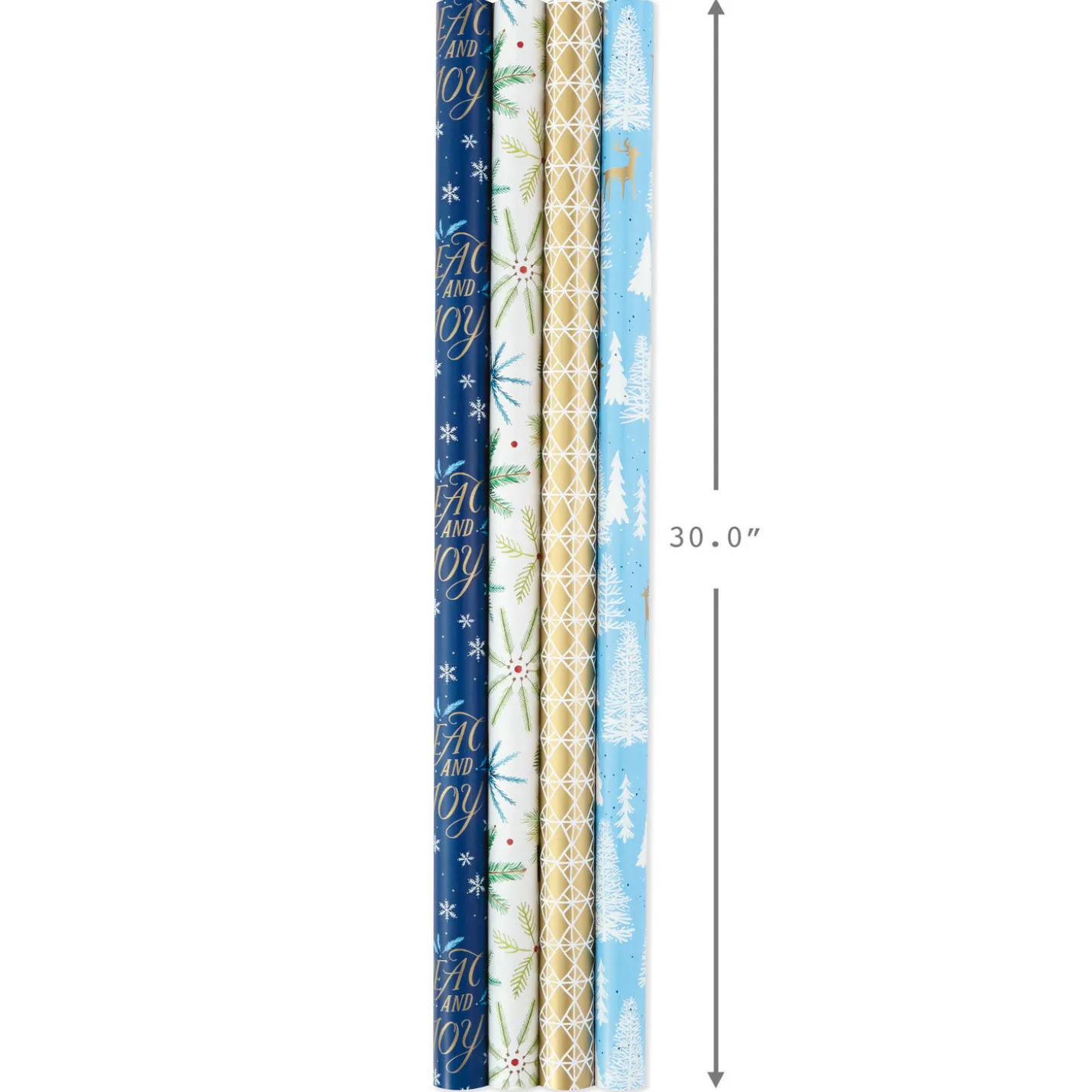 Woodland Charm 4-Pack Holiday Wrapping Paper Assortment, 120 sq. ft.