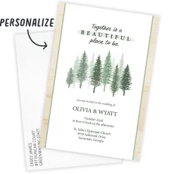 Woodland Flat Wedding Invitation