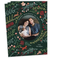 Woodland Tapestry Flat Holiday Photo Card