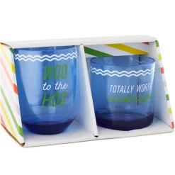 Woo Hoo Worth Celebrating Drinking Glasses, Set of 2