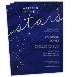Written in the Stars Flat Wedding Shower Invitation