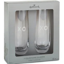 XO Stemless Champagne Flutes, Set of 2