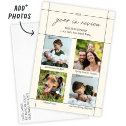 Year In Review With Captions Photo Collage Flat Holiday Photo Card