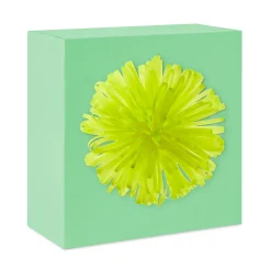 7" Yellow Looped Pom-Pom Gift Bow