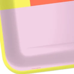 Yellow, Pink and Orange Color Block Dinner Plates, Pack of 8