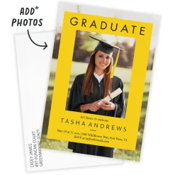 Yellow Spotlight Frame Flat Graduation Party Invitation