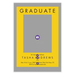 Yellow Spotlight Frame Flat Graduation Party Invitation