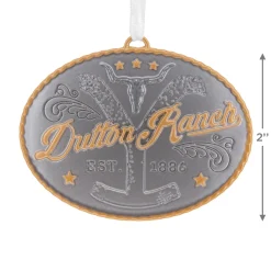 Yellowstone Dutton Ranch Belt Buckle Metal Hallmark Ornament