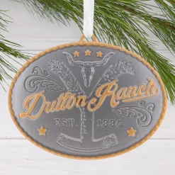 Yellowstone Dutton Ranch Belt Buckle Metal Hallmark Ornament