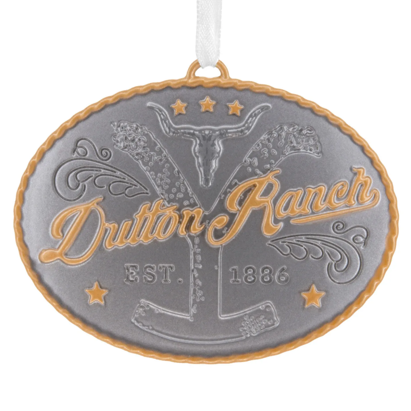 Yellowstone Dutton Ranch Belt Buckle Metal Hallmark Ornament