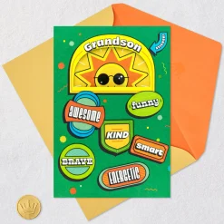 You Are Amazing and Loved Birthday Card for Grandson With Sticker