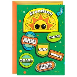 You Are Amazing and Loved Birthday Card for Grandson With Sticker