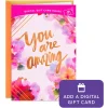You Are Amazing Watercolor Flowers Gift Card Greeting Birthday Card