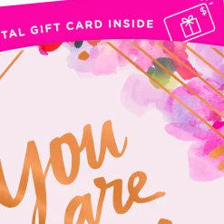 You Are Amazing Watercolor Flowers Gift Card Greeting Birthday Card