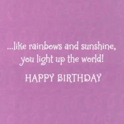 You Light Up the World Birthday Card for Girl