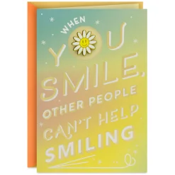 You Make the World a Happier Place Birthday Card With Wearable Pin