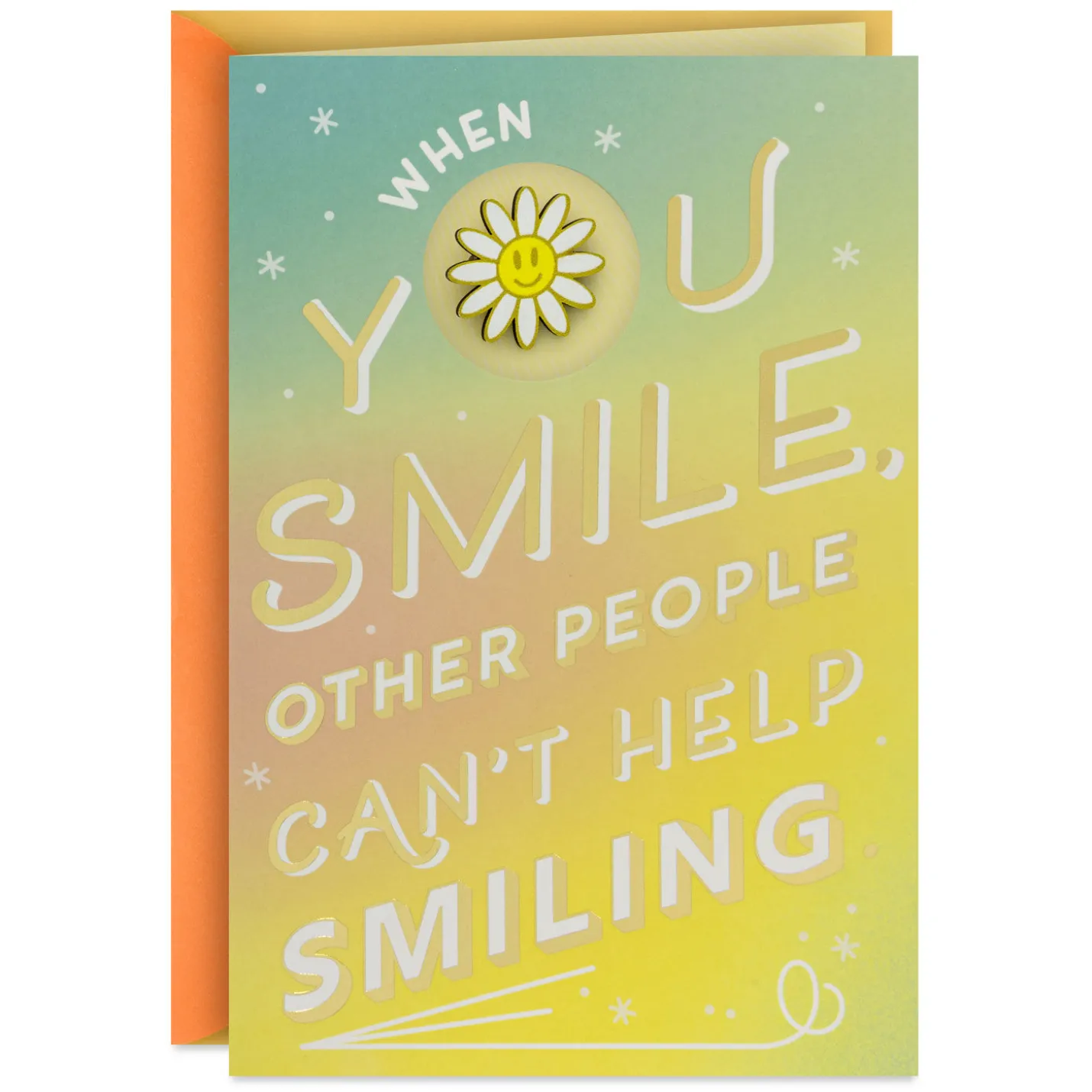 You Make the World a Happier Place Birthday Card With Wearable Pin