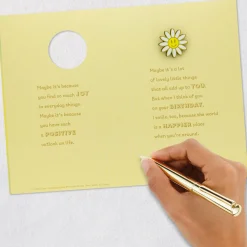 You Make the World a Happier Place Birthday Card With Wearable Pin