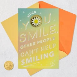 You Make the World a Happier Place Birthday Card With Wearable Pin
