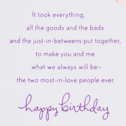 You and Me Will Always Be Romantic Birthday Card for Wife